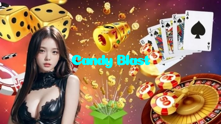 Candy Blast casino presented on mobile device in Pakistan with slots and live games